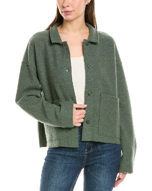 EILEEN FISHER Classic Collar Wool Jacket