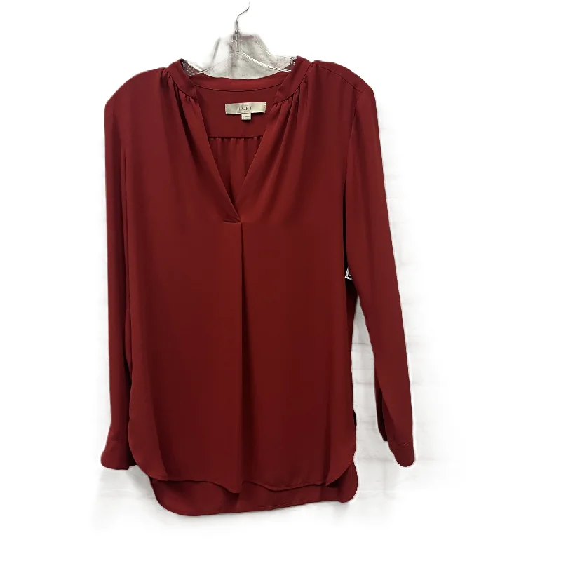 Top Long Sleeve By Loft In Red, Size: S