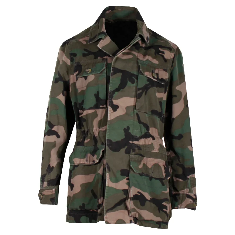 Valentino Camo Jacket in Olive Cotton