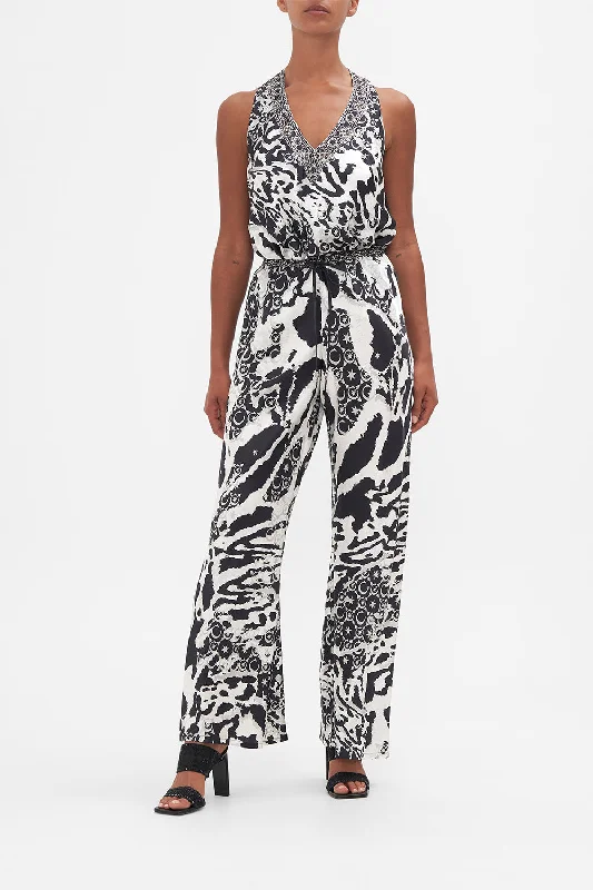 BIAS CUT DRAWSTRING PANT FELINE FANTASY