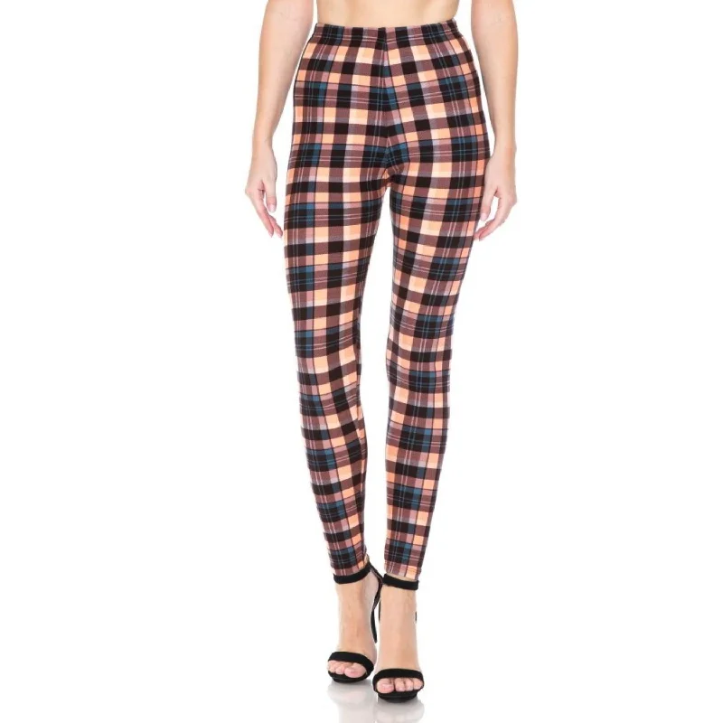 Multi Printed, High Waisted, Leggings With An Elasticized Waist Band