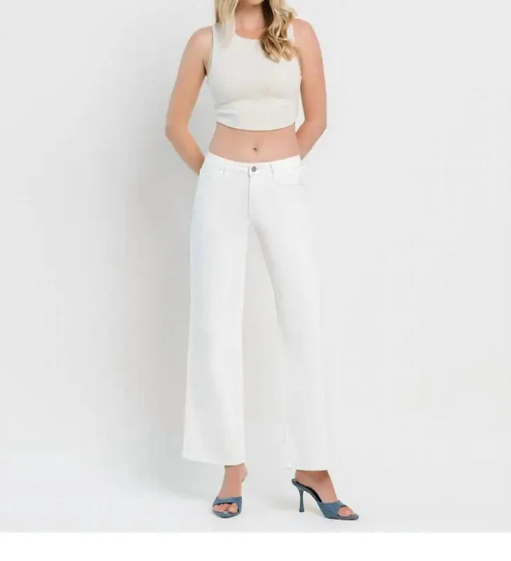 Olivia Wide Leg Crop Jeans In White