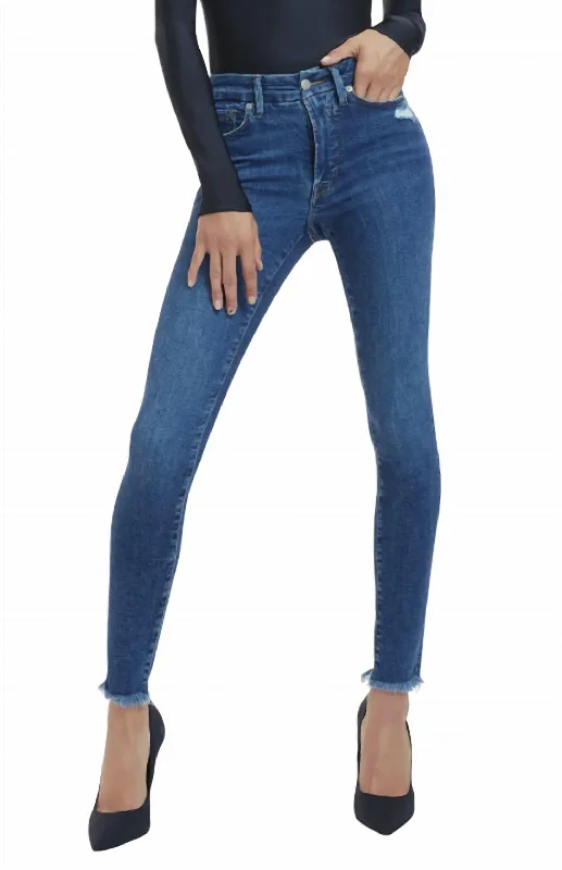 Raw Hem Skinny Legs Jeans In Indigo