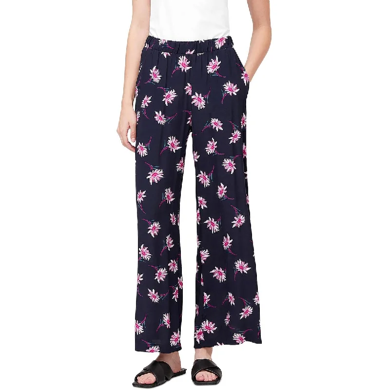 Karen Kane Womens High Waist Floral Wide Leg Pants