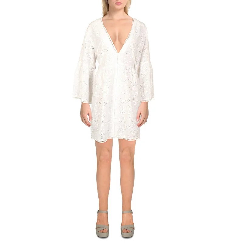 Melissa Odabash Womens Cotton Coverup Babydoll Dress