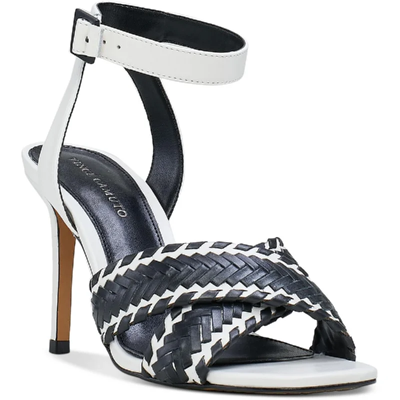 Vince Camuto Womens Ambrinna Leather Open Toe Ankle Strap