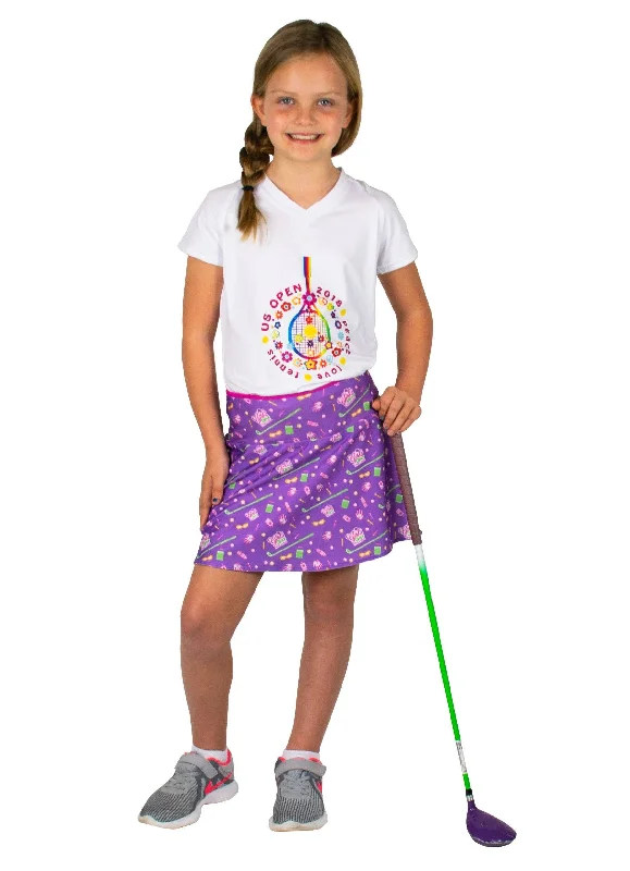 Girls Golf! Purple Youth Skirt