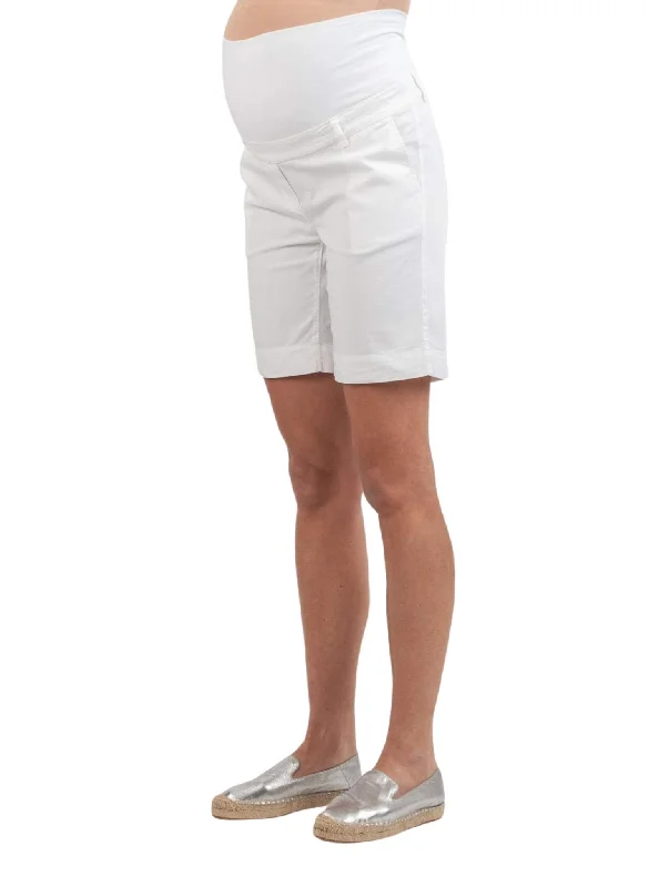 Maternity Shorts in Lightweight Cotton - White