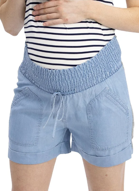 Maternity Tencel Summer Shorts - Chambray