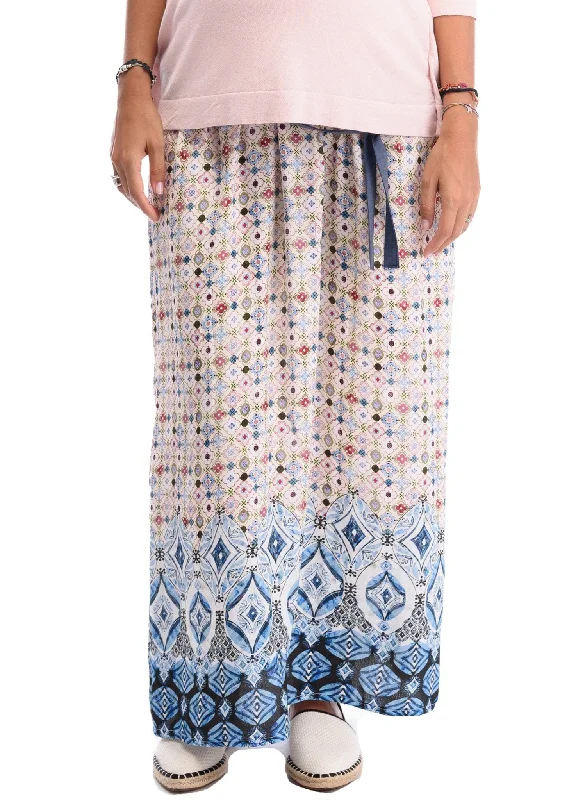 Long Printed Maternity Skirt