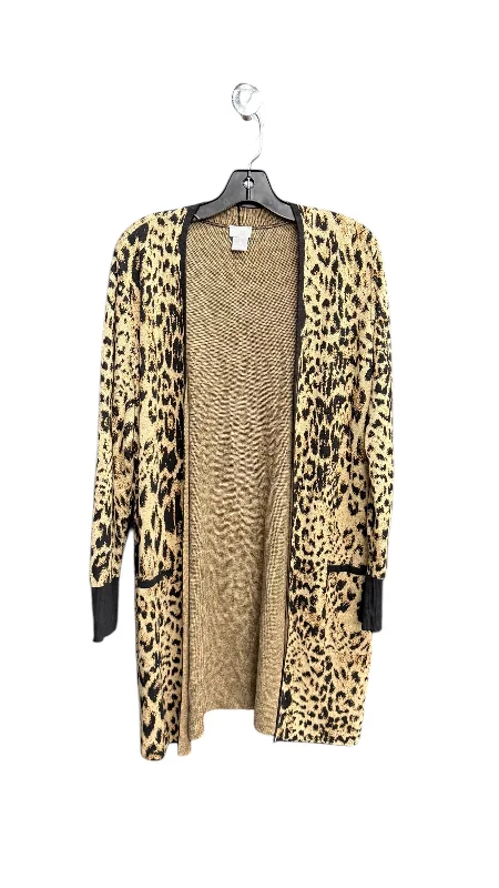 Sweater Cardigan By Chicos In Animal Print, Size: 2