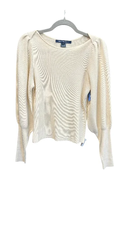 Top Long Sleeve By French Connection In Cream, Size: M