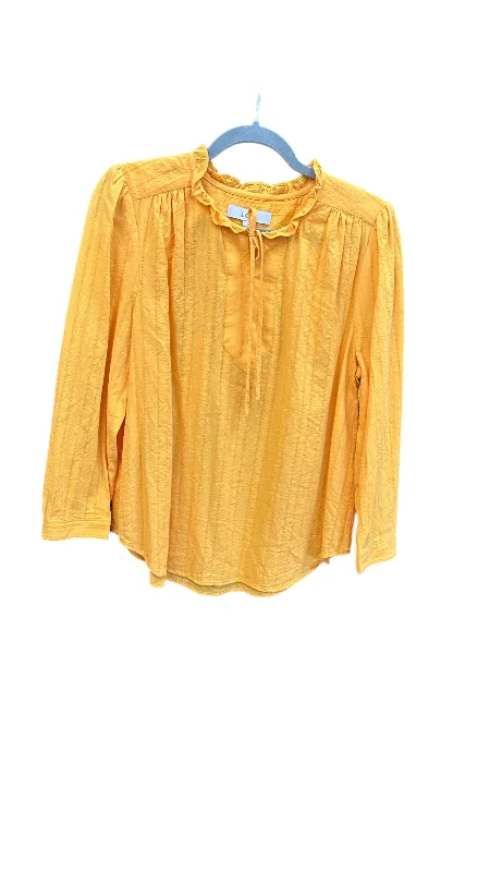 Top Long Sleeve By Loft In Orange, Size: L