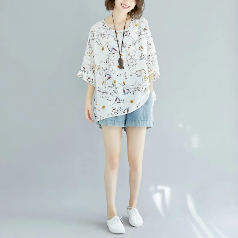 Womens Loose Floral Top